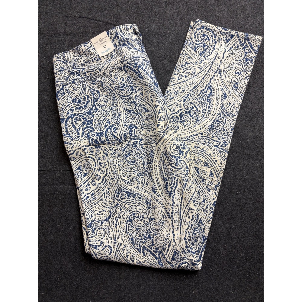 J.McLaughlin Lexi Paisley Print Jeans Navy White Womens 10 F0109922598